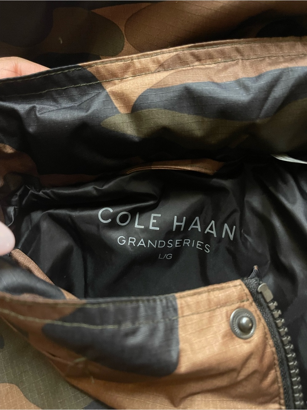 Cole Haan Men's Camouflage Field Jacket NWT in Brown and Green - Picture 5 of 6